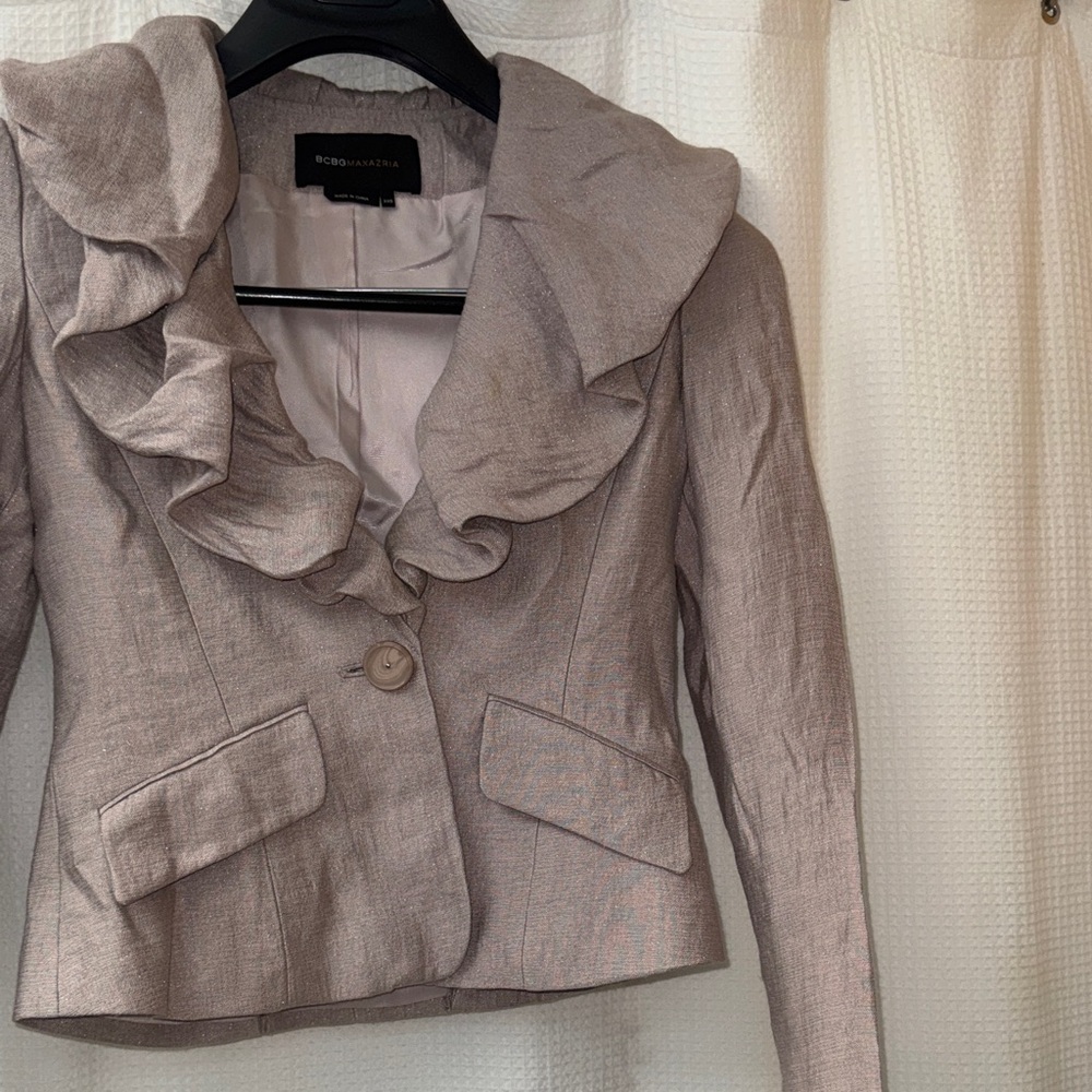 BCBGMaxAzria Ruffled Blazer - Soft Lavender - Picture 3 of 3